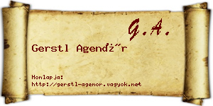 Gerstl Agenór névjegykártya